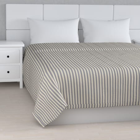 Narzuta pikowana w pasy 260x210 granatowo-białe pasy (1,5cm)