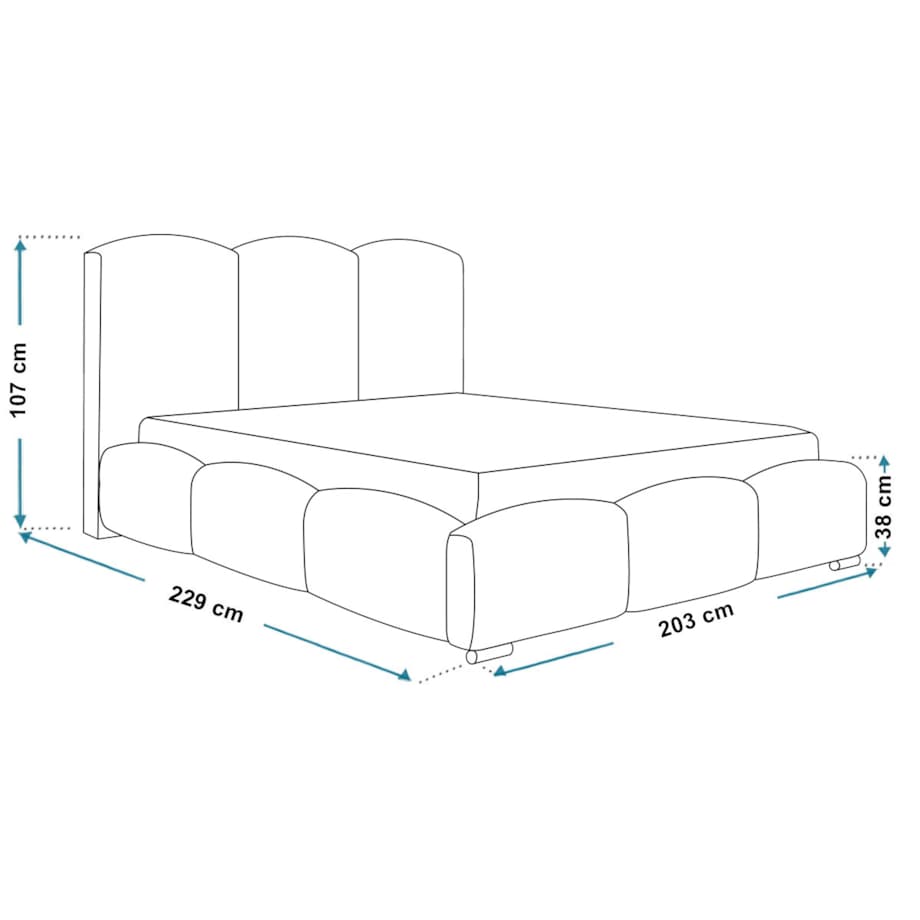 Łóżko do sypialni 180x200 BEN 14 styl nowoczesny- czarne