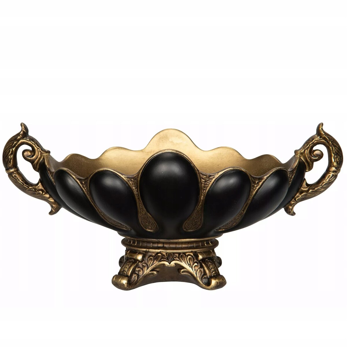 MISA NA OWOCE DEKORACJE OZDOBY PATERA 32cm ZŁOTA CZARNA RETRO MISKA DO DOMU