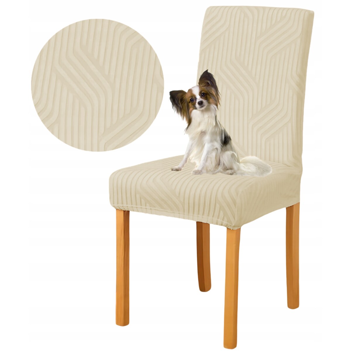 POKROWIEC NA KRZESŁO BEŻ KASZMIROWY ŻAKARD WARKOCZ [10-Z8-BKA]