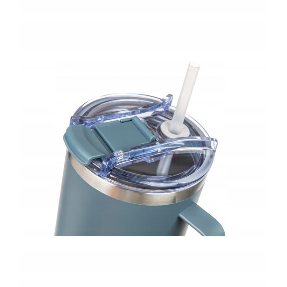 KUBEK PODRÓŻNY TERMICZNY termos 1200 ml ze słomką na napoje wysoki szary