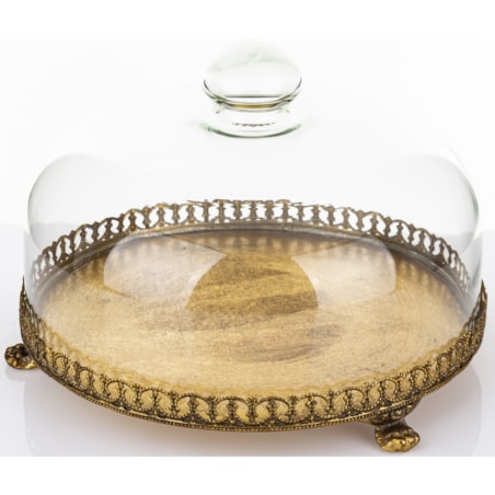 Taca patera okrągła z kloszem 17x25x25 cm OMBRA