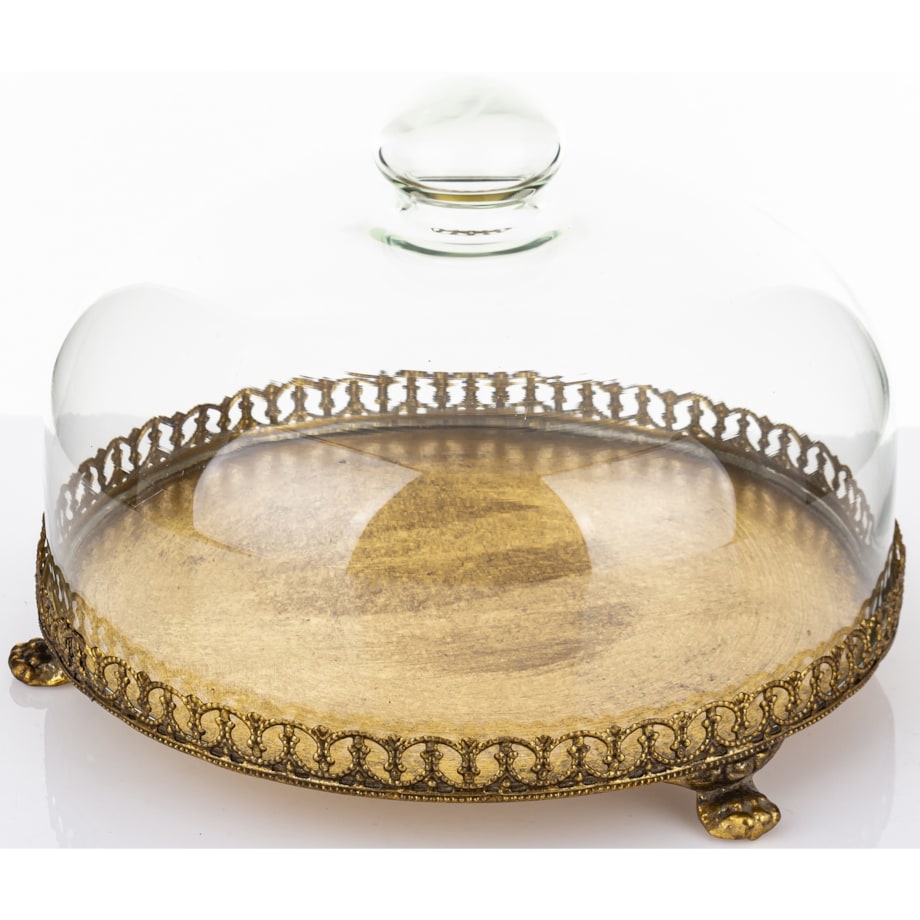 Taca patera okrągła z kloszem 17x25x25 cm OMBRA