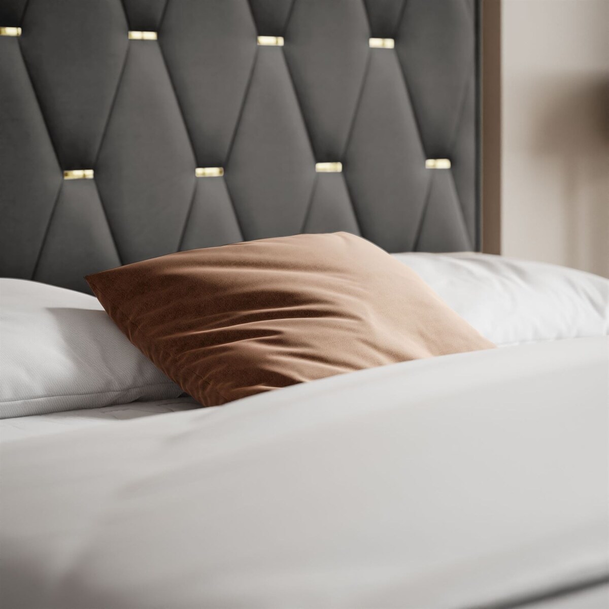 Łóżko kontynentalne IZOLDA z pojemnikiem na pościel, 160x200, RV 185, topper