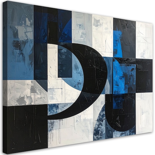 Obraz do salonu sypialni biura, Abstrakcja nowoczesna tekstura niebieski