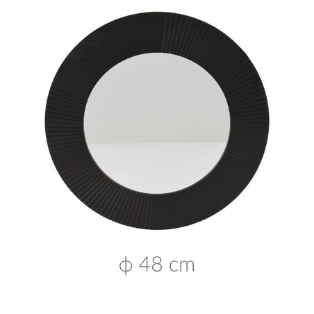 Lustro okrągłe, czarna rama