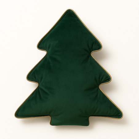 Zielona poduszka w kształcie choinki