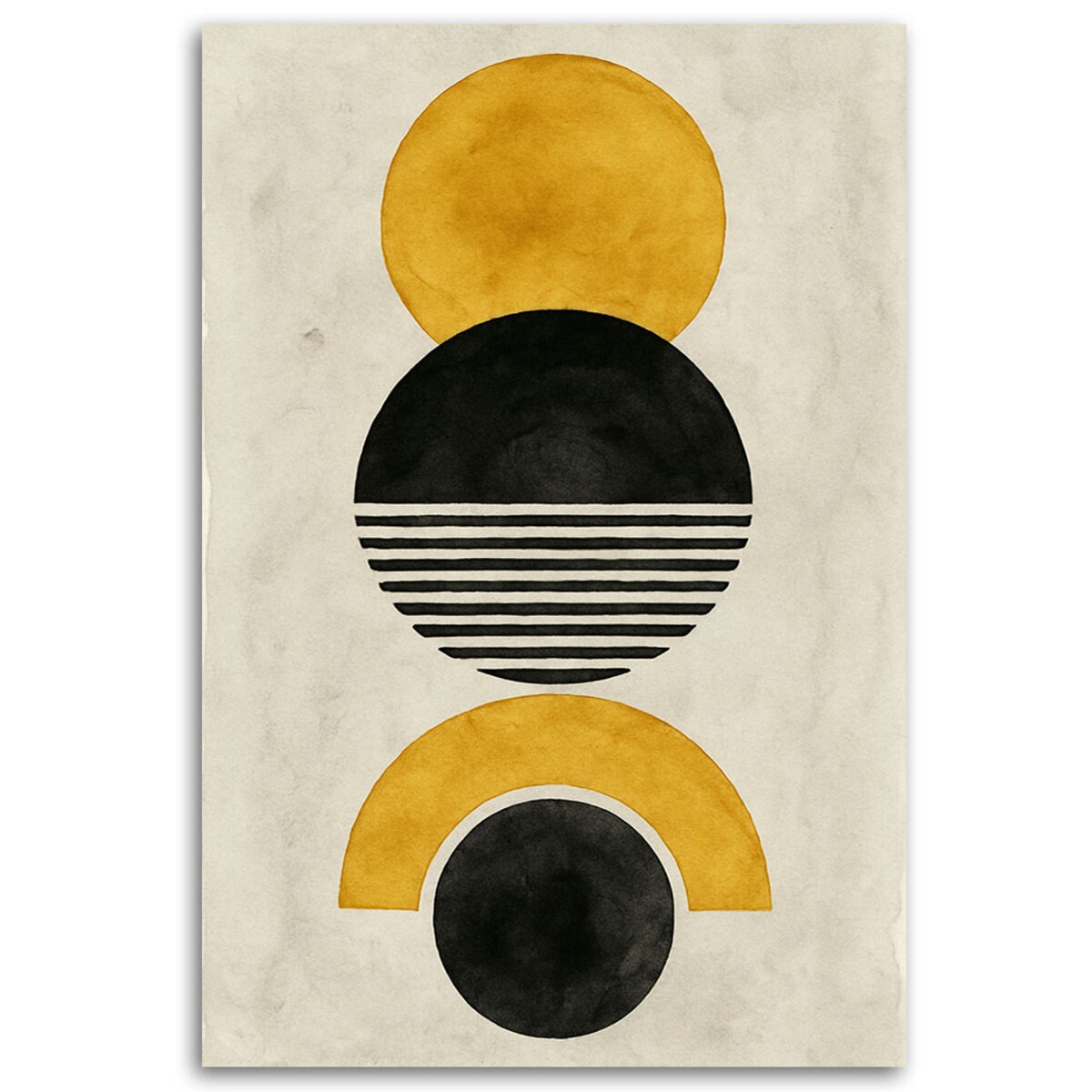 Feeby Obraz na płótnie, Koła abstrakcja geometryczna sepia 60x90