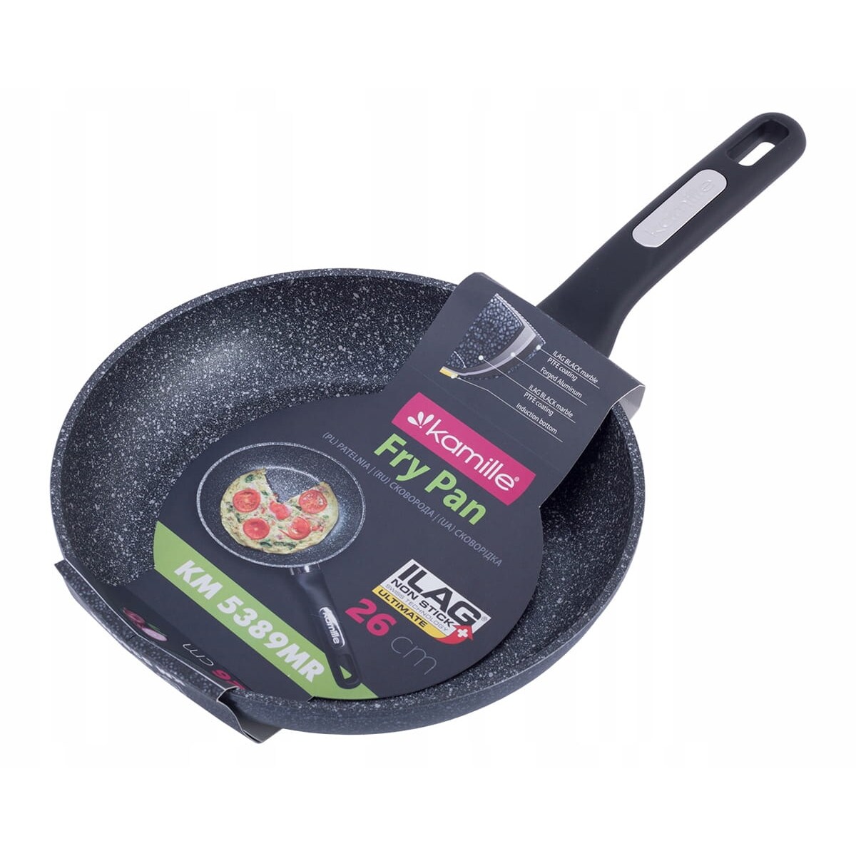 Patelnia marmurowa gruba nieprzywierająca 26cm KAMILLE