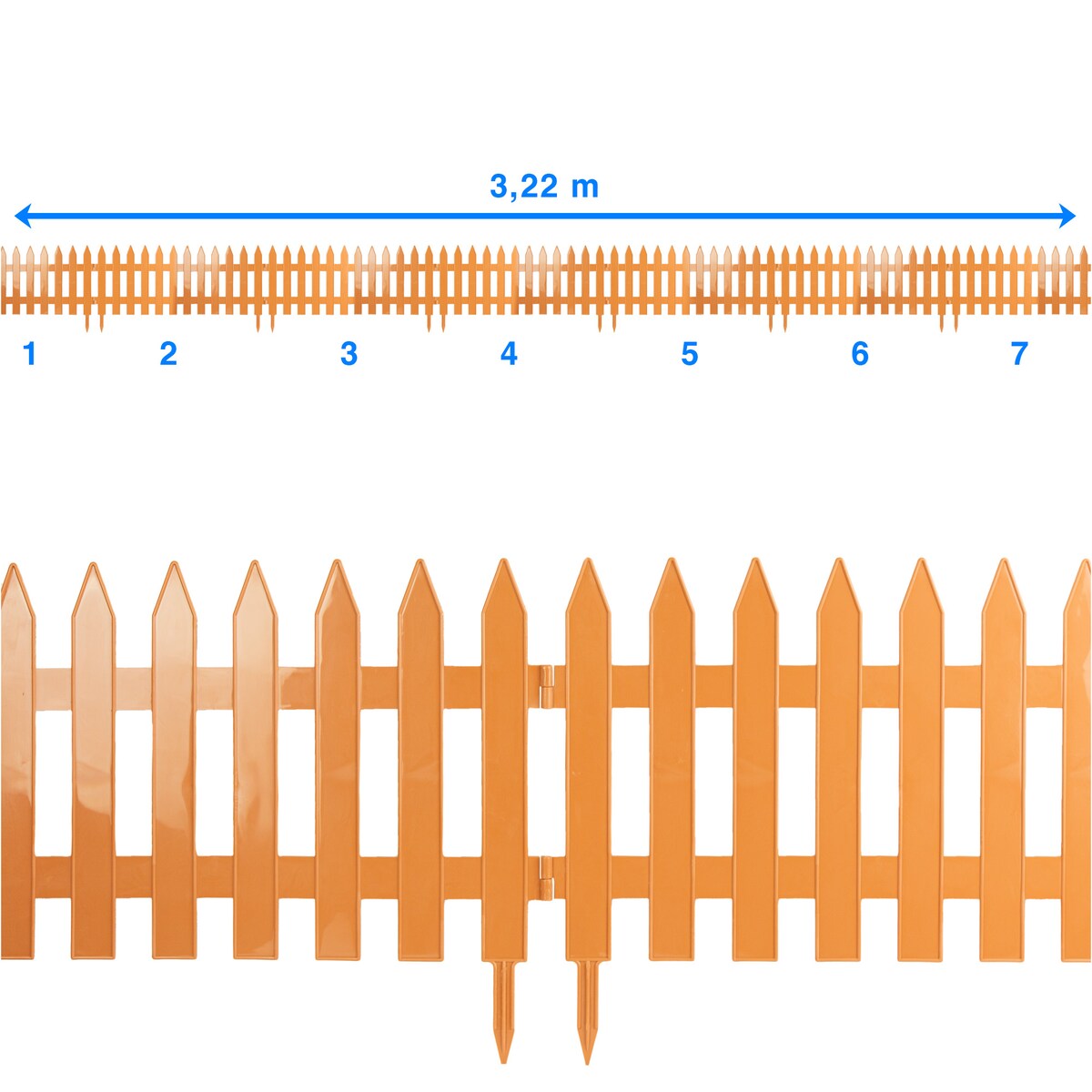 Płotek Ogrodowy 3,22 M Obrzeże Trawnikowe Palisada Terakota