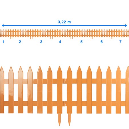Płotek Ogrodowy 3,22 M Obrzeże Trawnikowe Palisada Terakota
