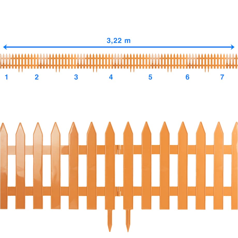Płotek Ogrodowy 3,22 M Obrzeże Trawnikowe Palisada Terakota