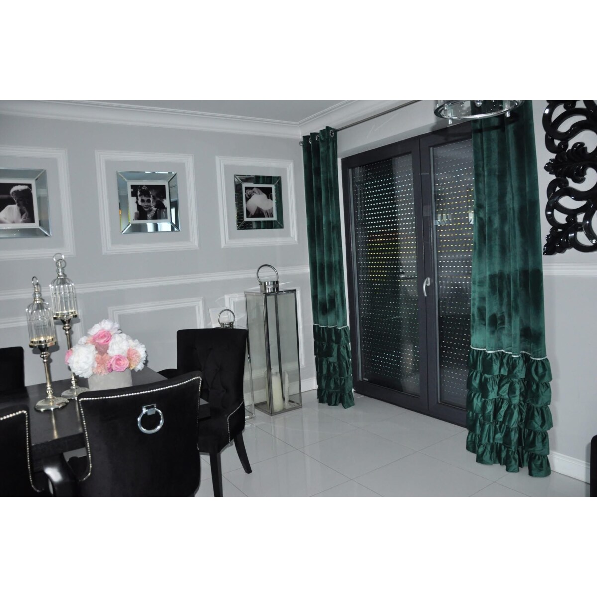 zasłona welurowa "ewelina" 140x250 cm butelkowa zieleń