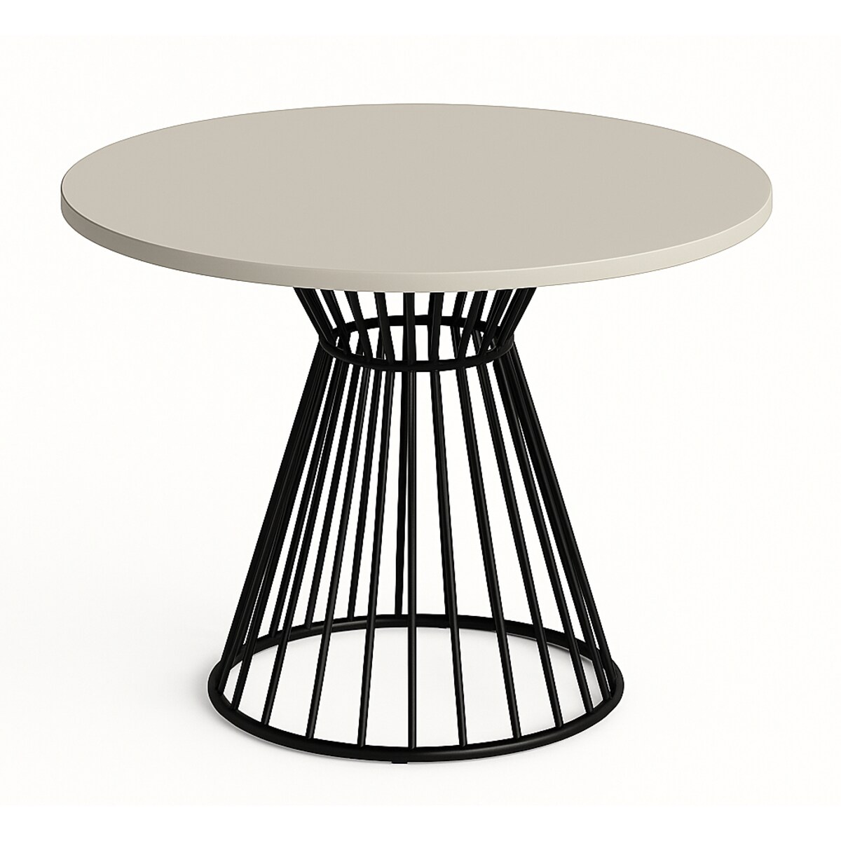 Okrągły stół Reo do salonu z metalową podstawą, blat 90 cm- kaszmir