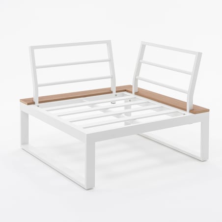 Meble ogrodowe narożnik nowoczesny aluminium MALE biały