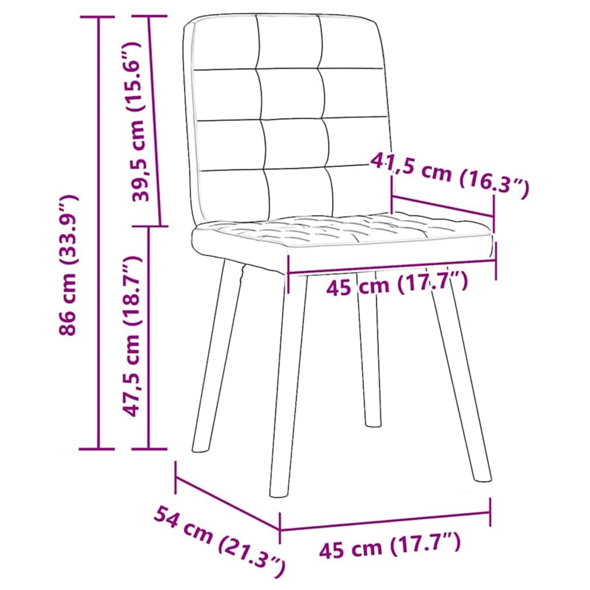 vidaXL Krzesła stołowe, 4 szt., czarne, obite tkaniną