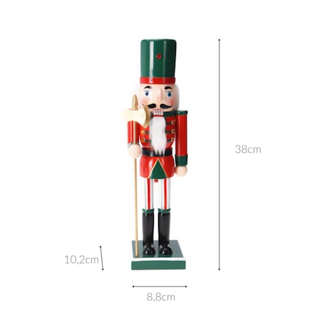 Dziadek do orzechów, figurka z drewna sosnowego, 38 cm