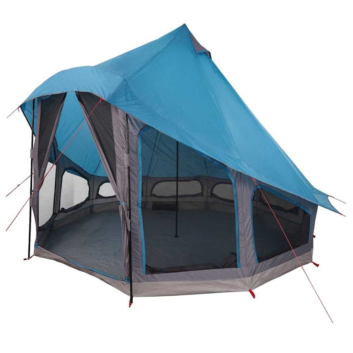 vidaXL Rodzinny namiot tipi z dachem Niebieski 404 x 370 x 270 cm