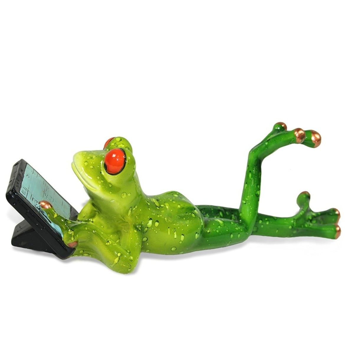 Figurka - żabka 6x19x6 cm FROGG na wakacjach z tabletem
