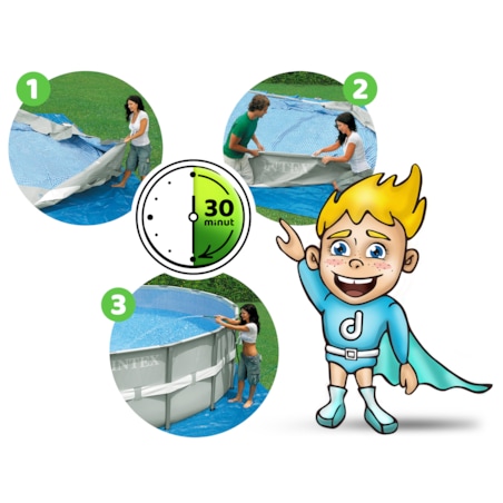 Basen ogrodowy stelażowy Intex 366x76 zestaw 16w1