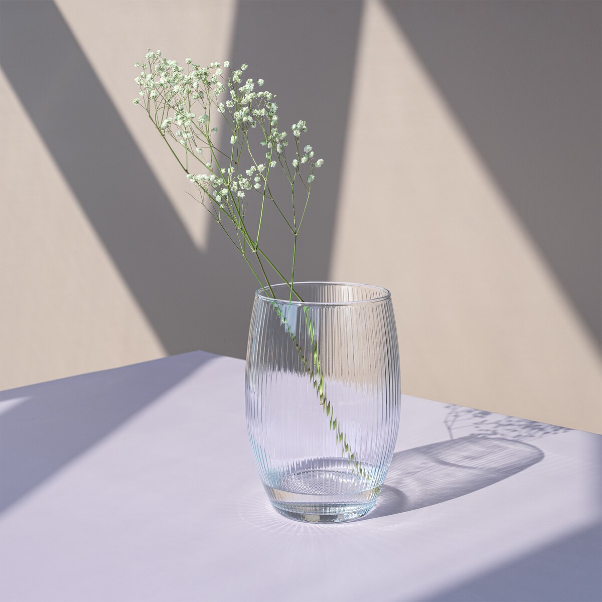 Wazon szklany prążkowany Lyra 19.8 cm