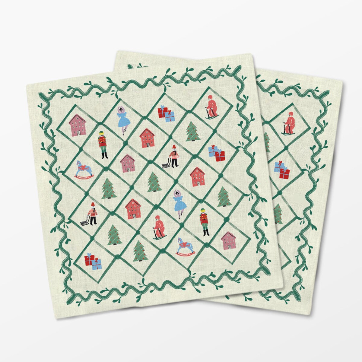 Serwetki świąteczne - Retro wieniec (2 szt.)