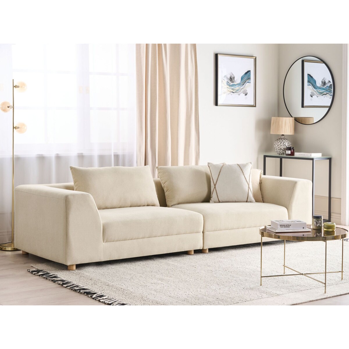 Sofa 3-osobowa beżowa LERMON