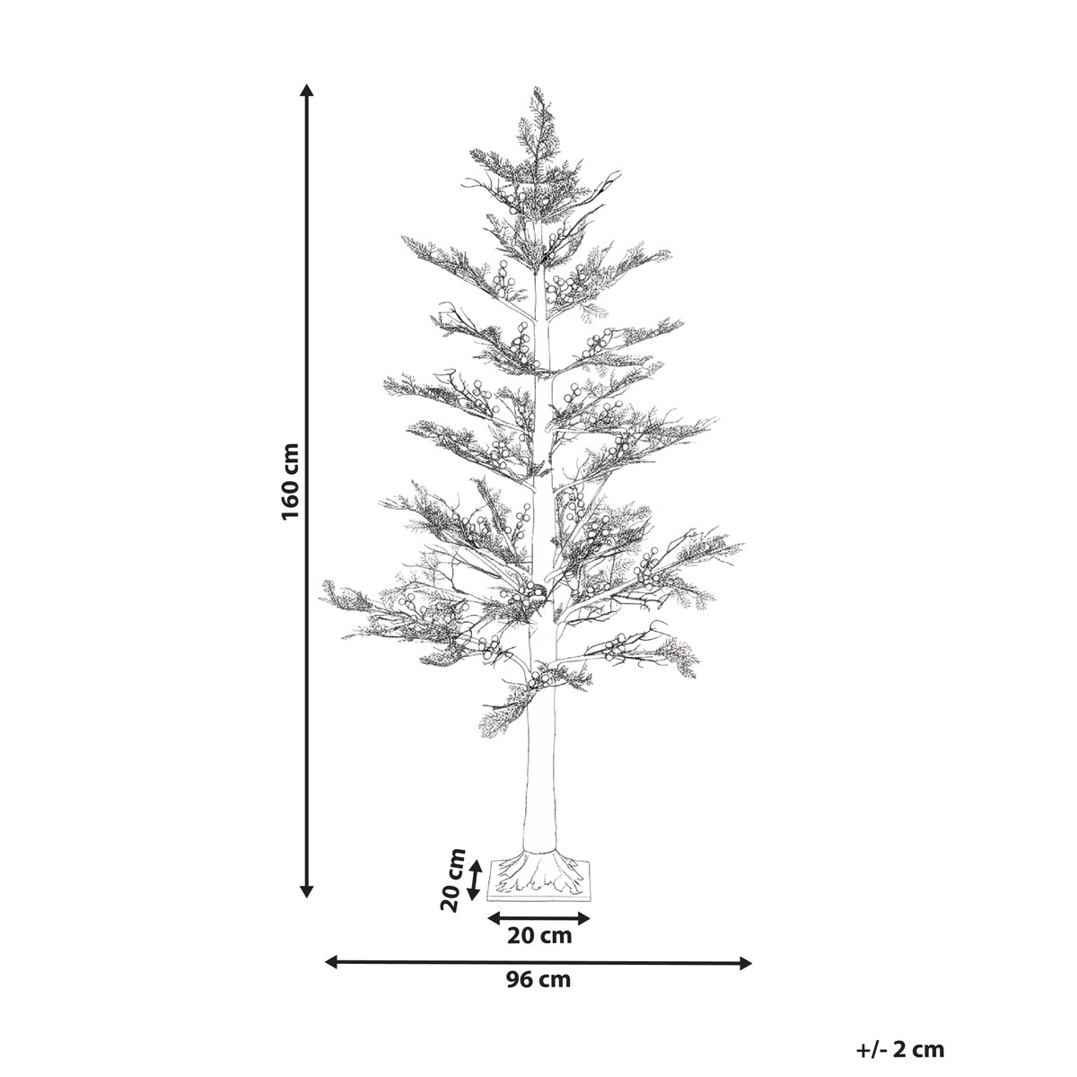 Dekoracja ogrodowa LED VASSLEN 160 cm Choinka Biały