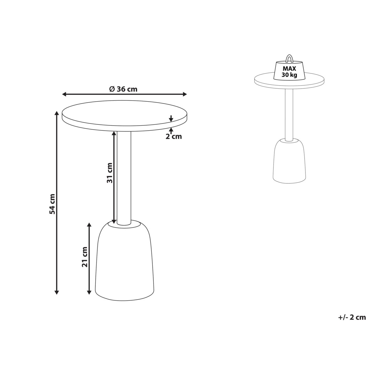 Stolik pomocniczy HARTWELL Drewno mango Brązowy