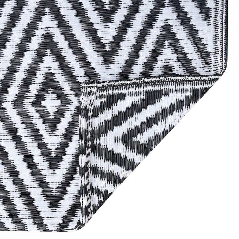 vidaXL Dywan na zewnątrz, ARAKIL biało-czarny, 80x150 cm, PP