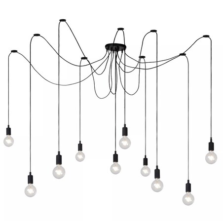 Wisząca lampa industrialna Fix Multiple pająk czarny