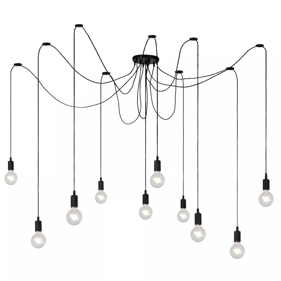 Wisząca lampa industrialna Fix Multiple pająk czarny