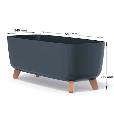 3X Doniczka Na Taras Donice Na Nóżkach Korytka Na Kwiaty Doniczka 58 Cm