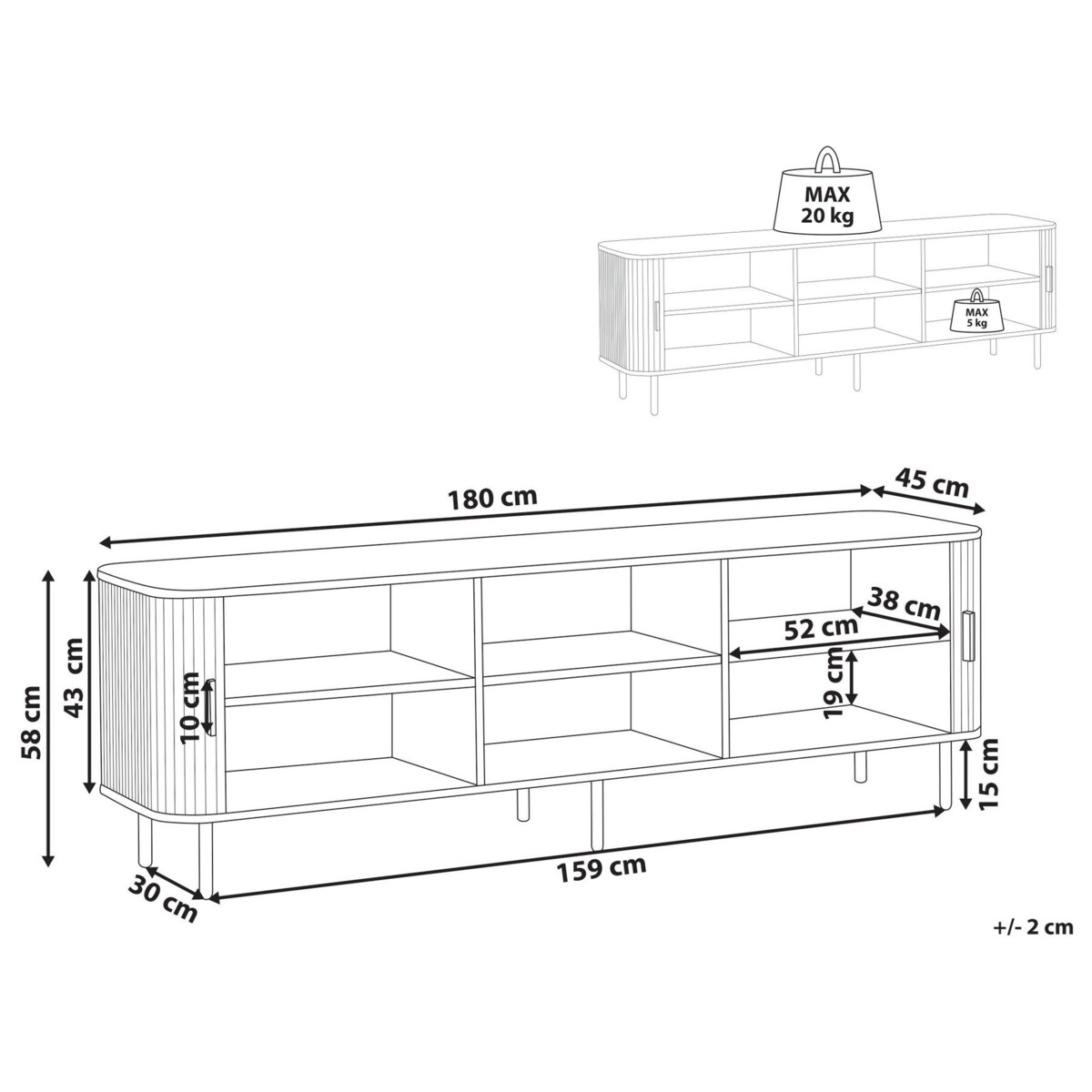 Szafka RTV BRADLEY Czarny