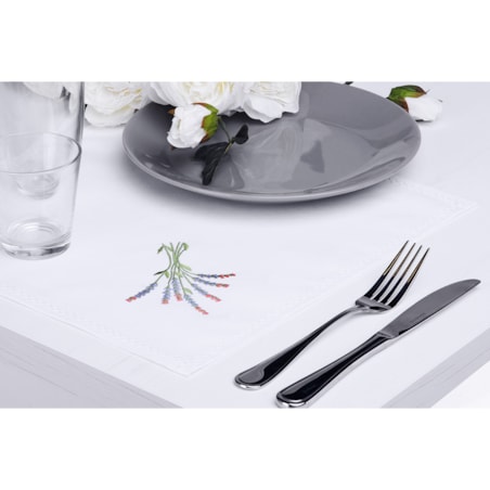 Konsimo LAVANDI Podkładka plamoodporna, biały/zielony/czerwony/fioletowy