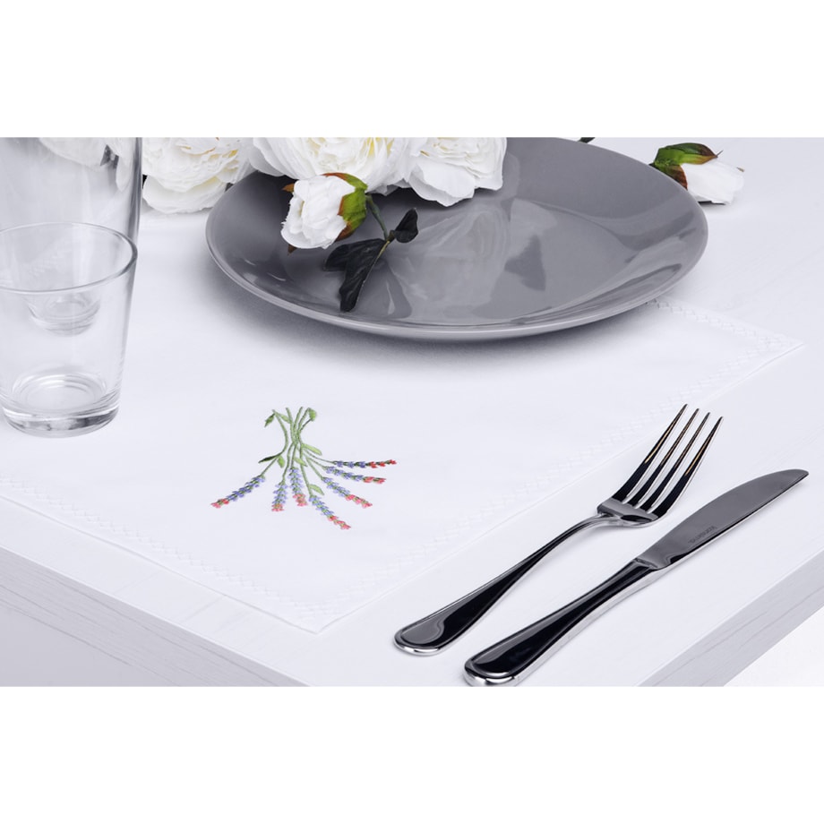 Konsimo LAVANDI Podkładka plamoodporna, biały/zielony/czerwony/fioletowy