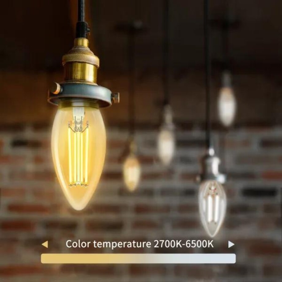 inteligentna żarówka wb c35 e27 wi-fi (bursztynowa)