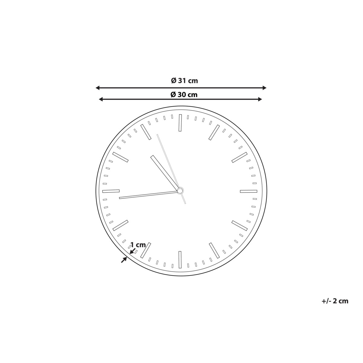 Zegar ścienny ø 31 cm szary GORDOLA
