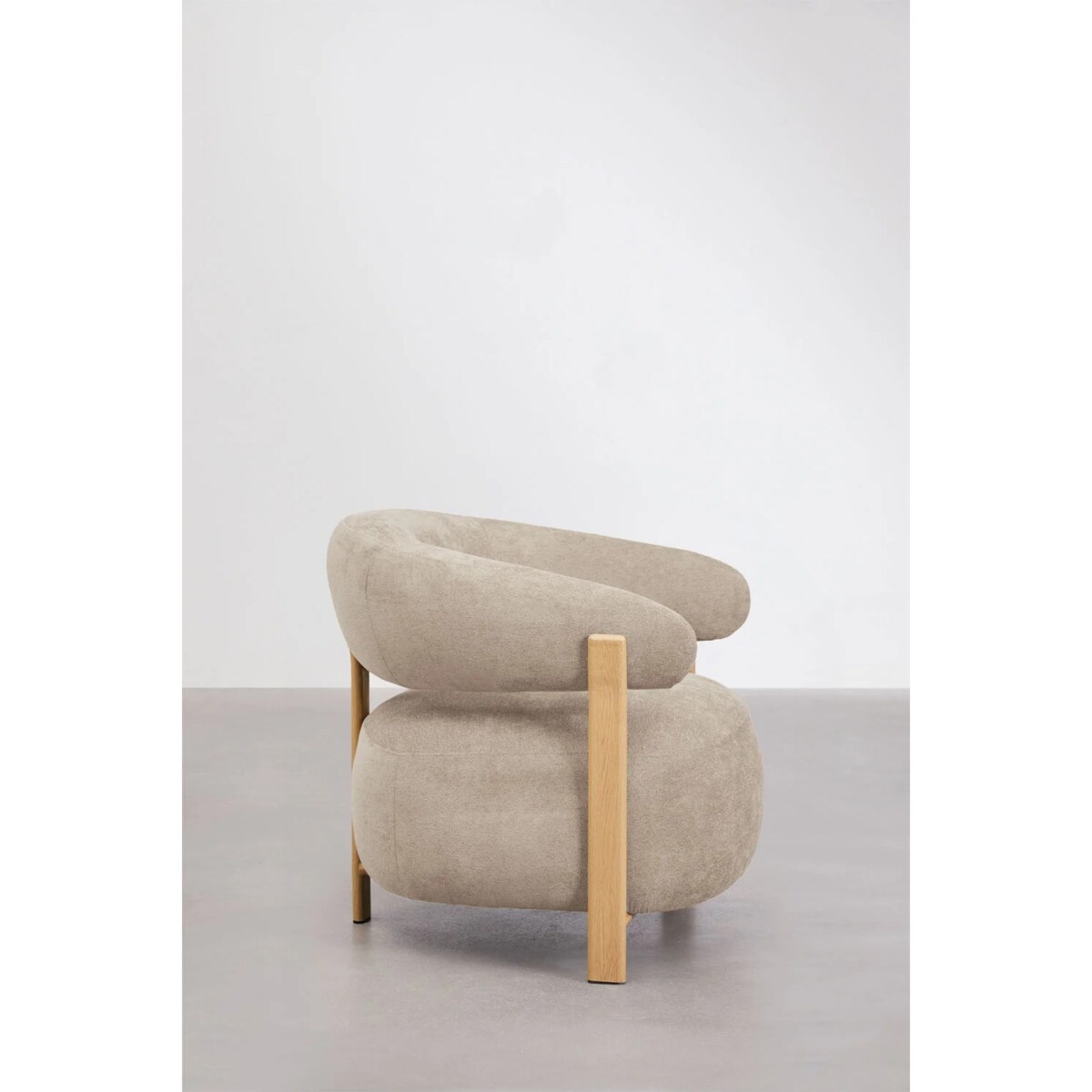 Fotel z tkaniny szenilowej Jolie, szenilowe, kawa z mlekiem