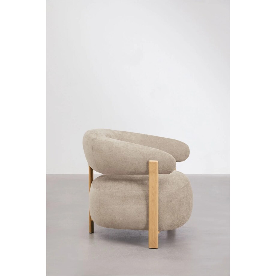 Fotel z tkaniny szenilowej Jolie, szenilowe, kawa z mlekiem