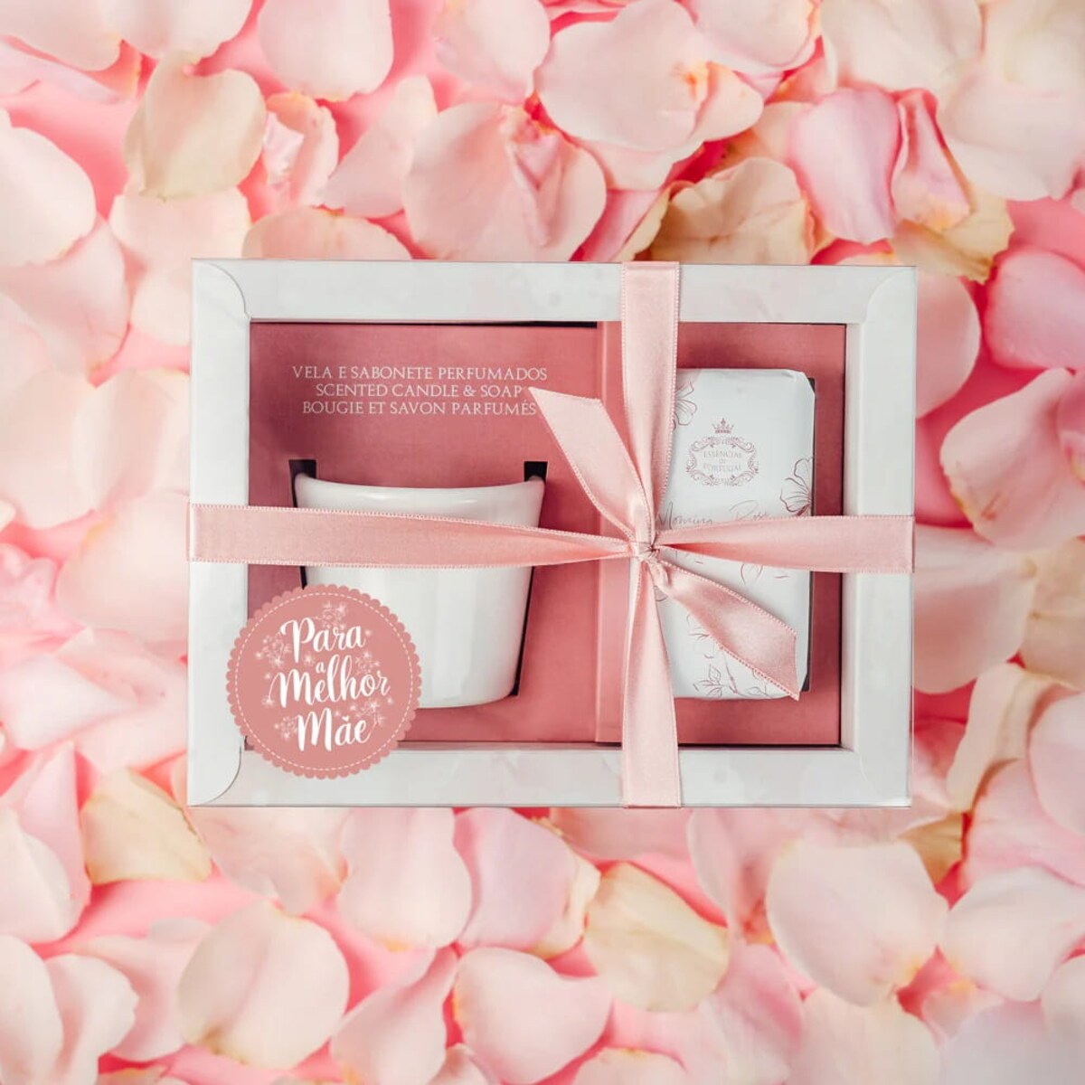 Zestaw Morning Rose Mydło Kwiat Lotosu 150g i Świeca zapachowa Fiołek 70g