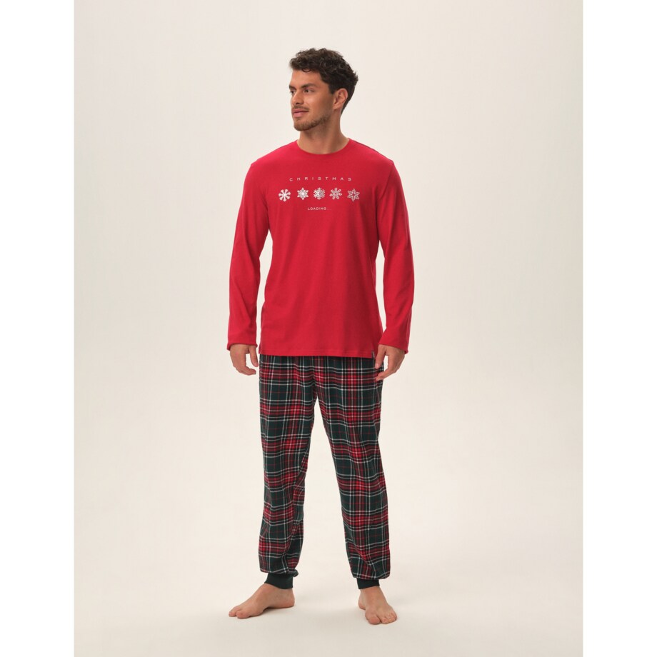 Piżama Honest 41914-33X Czerwona Czerwony, XXL