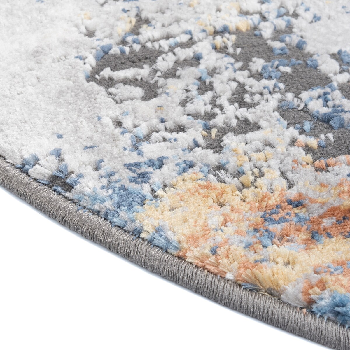 Dywan okrągły nowoczesny Studio 120 cm e-floor Okrągły Przecierka OEKO-TEX wielokolorowy