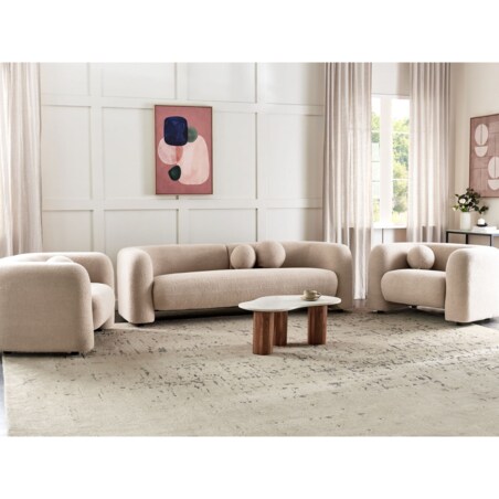 Komplet wypoczynkowy dla 5 osób LEIREN Boucle Beżowy