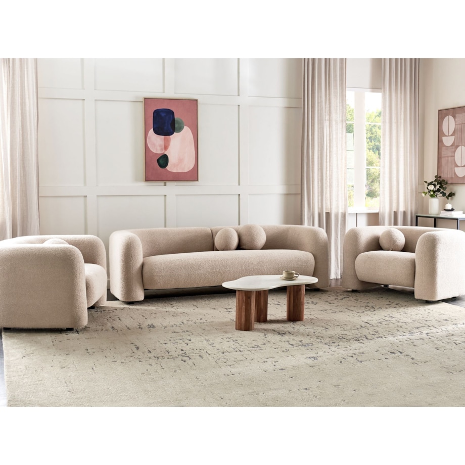 Komplet wypoczynkowy dla 5 osób LEIREN Boucle Beżowy