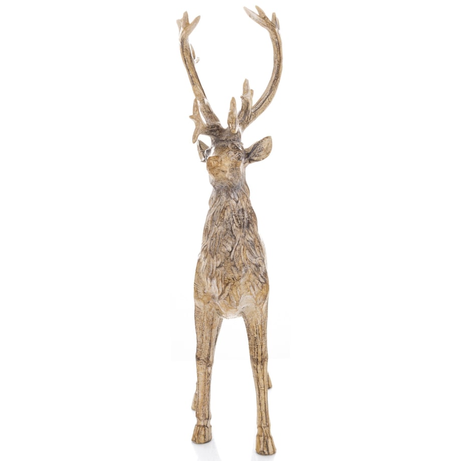 Dekoracja - figurka stojącego jelenia 35x8,5x20 cm MARRONE