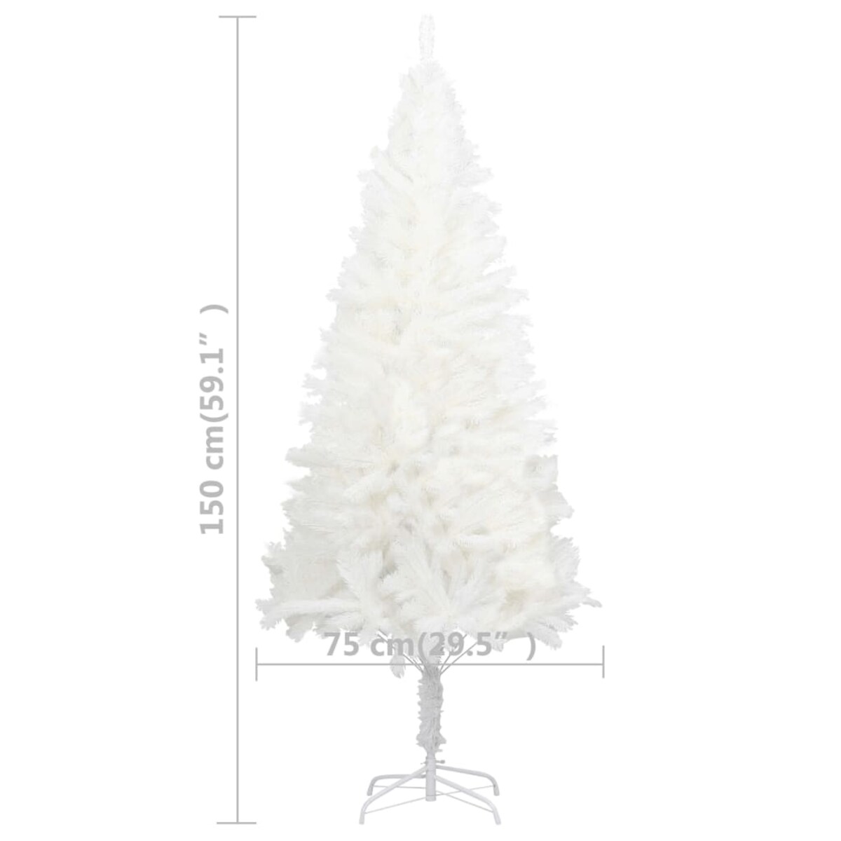 vidaXL Sztuczna choinka z realistycznymi igłami, biała, 150 cm