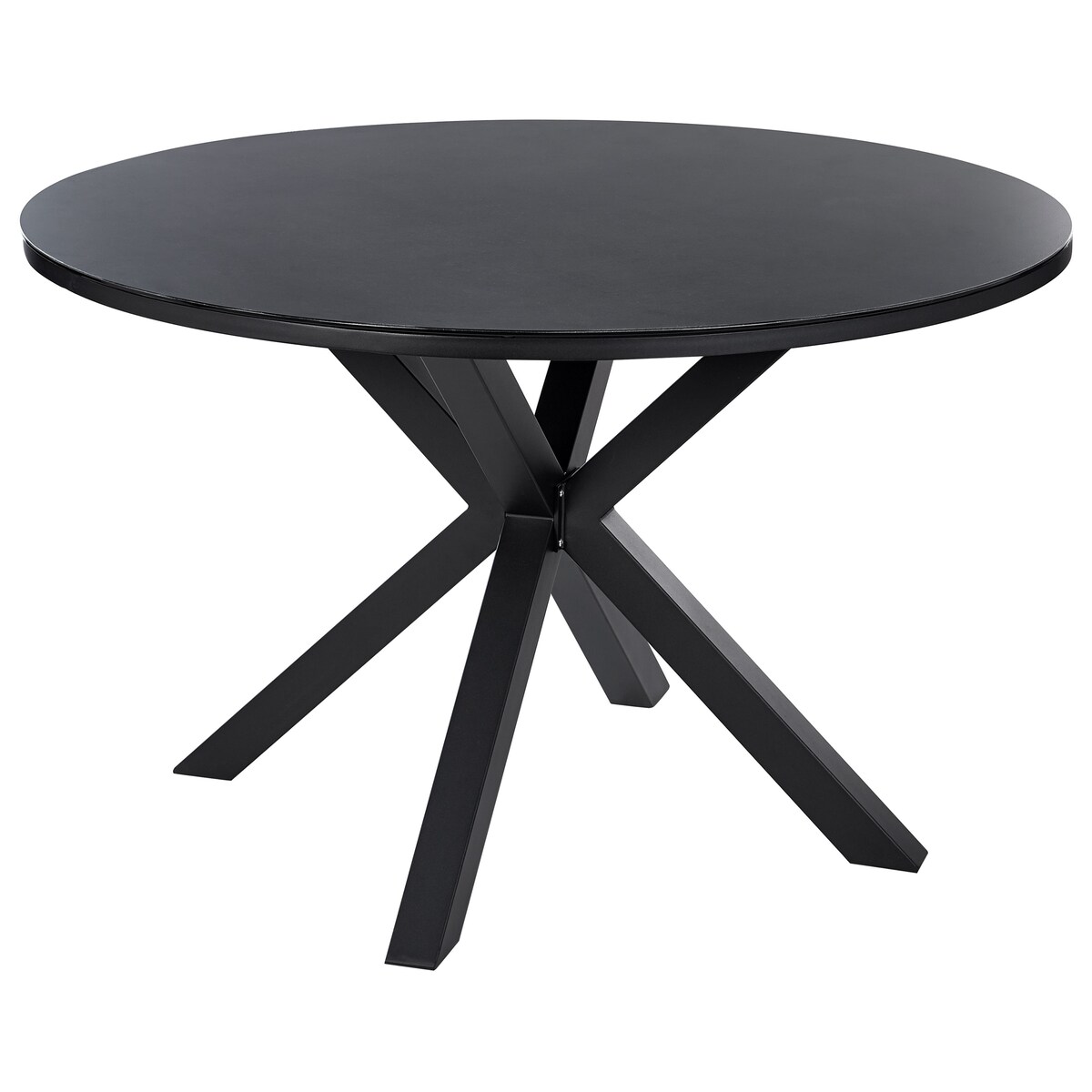 Stół ogrodowy MALETTO 120 cm 120 cm Szkło Czarny