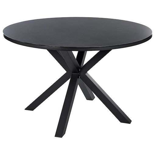 Stół ogrodowy MALETTO 120 cm 120 cm Szkło Czarny