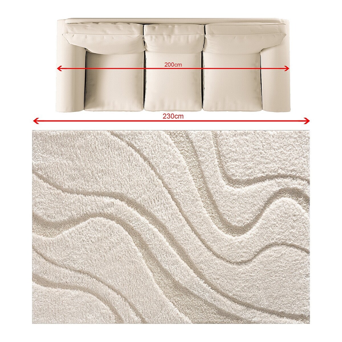 Dywan Relief cream 160x230 cm, 160x230 cm